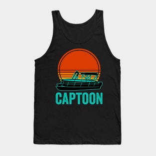 Pontoon Captain Funny Captoon Boat Lover Tank Top